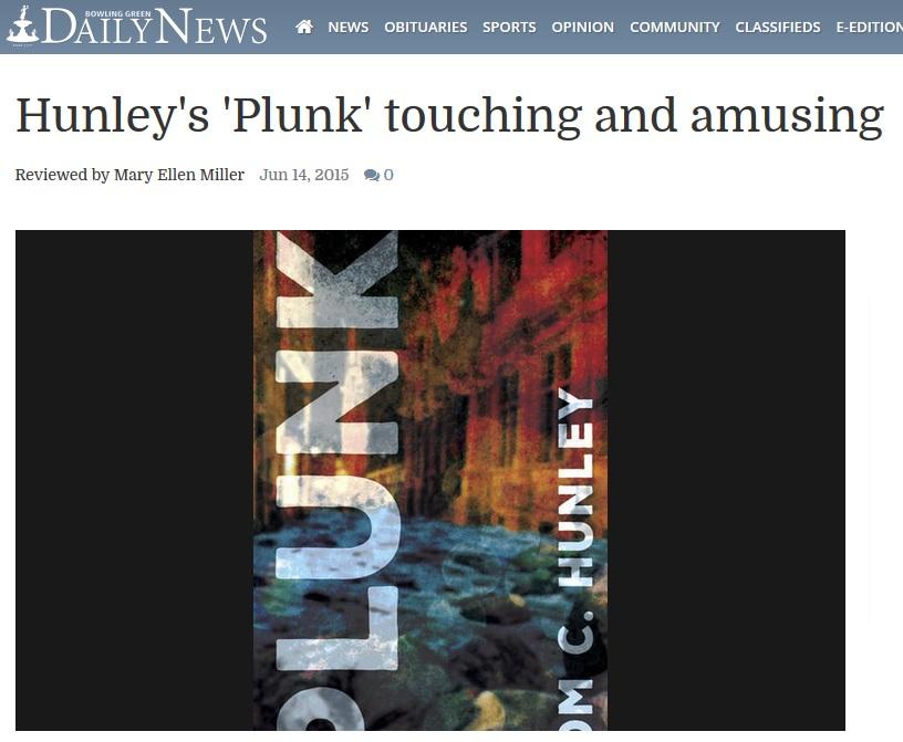 Book Review by Mary Ellen Miller: Hunleys Plunk touching and amusing