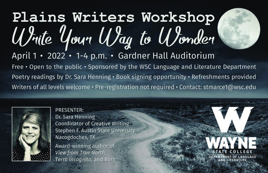 Plains Writers Workshop - April 1st, 2022  Dr. Sara Henning