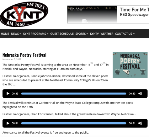 Nebraska Poetry Festival on KYNT radio